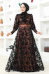 Dentelle Robe de soirée AMM2679 Marron - Thumbnail