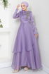 Dentelle Robe de soirée FIN5594 Lilas - Thumbnail