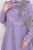 Dentelle Robe de soirée FIN5594 Lilas - Thumbnail