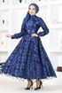 Dentelle Robe de soirée MM2677 Bleu marine - Thumbnail