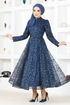 Dentelle Robe de soirée Numéro de modèle: YGS6421 Bleu marine - Thumbnail