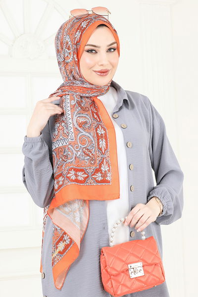 MRV M.D.I. - Desenli Soft Şal Serisi 204MDI1146-M Oranj