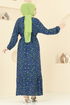 Desenli Viskon Elbise 822OZN1046-MS Laci - Thumbnail