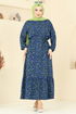 Desenli Viskon Elbise 822OZN1046-MS Laci - Thumbnail