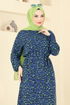 Desenli Viskon Elbise 822OZN1046-MS Laci - Thumbnail