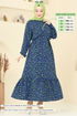 Desenli Viskon Elbise 822OZN1046-MS Laci - Thumbnail