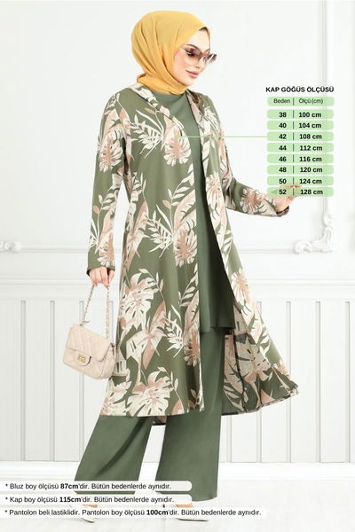 MRV B.G.S. - Desenli Viskon Takım 4030BGS895-M Haki - 353168