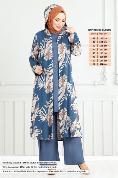 MRV B.G.S. - Desenli Viskon Takım 4030BGS895-M İndigo - 353167