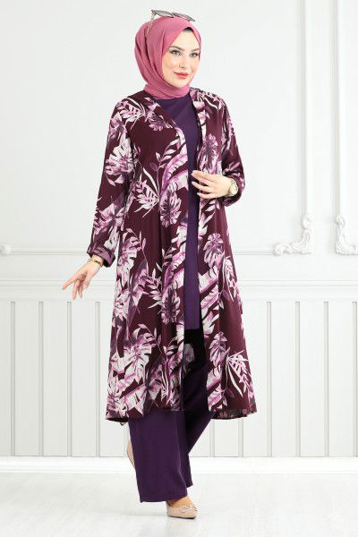 MRV B.G.S. - Desenli Viskon Takım 4030BGS895-M Mürdüm