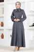 Die Bibel Kleid END5566 Anthrazit - Thumbnail