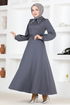 Die Bibel Kleid END5566 Anthrazit - Thumbnail