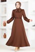 Die Bibel Kleid END5566 Braun - Thumbnail