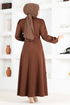 Die Bibel Kleid END5566 Braun - Thumbnail