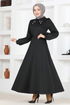 Die Bibel Kleid END5566 Schwarz - Thumbnail