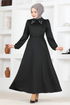 Die Bibel Kleid END5566 Schwarz - Thumbnail