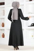 Die Bibel Kleid END5566 Schwarz - Thumbnail