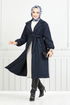 Double Breasted Collar Stamp Coat 7017TRT1045-M Laci - Thumbnail