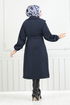 Double Breasted Collar Stamp Coat 7017TRT1045-M Laci - Thumbnail