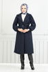 Double Breasted Collar Stamp Coat 7017TRT1045-M Laci - Thumbnail