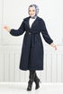 Double Breasted Collar Stamp Coat 7017TRT1045-M Laci - Thumbnail