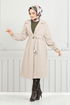 Double Breasted Collar Stamp Coat 7017TRT1045-M The Stone - Thumbnail