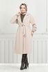 Double Breasted Collar Stamp Coat 7017TRT1045-M The Stone - Thumbnail