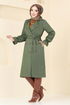 Double Breasted Collar Trench coat 2170TGE913-M Khaki - Thumbnail