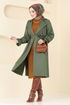 Double Breasted Collar Trench coat 2170TGE913-M Khaki - Thumbnail