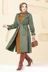 Double Breasted Collar Trench coat 2170TGE913-M Khaki - Thumbnail