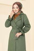 Double Breasted Collar Trench coat 2170TGE913-M Khaki - Thumbnail