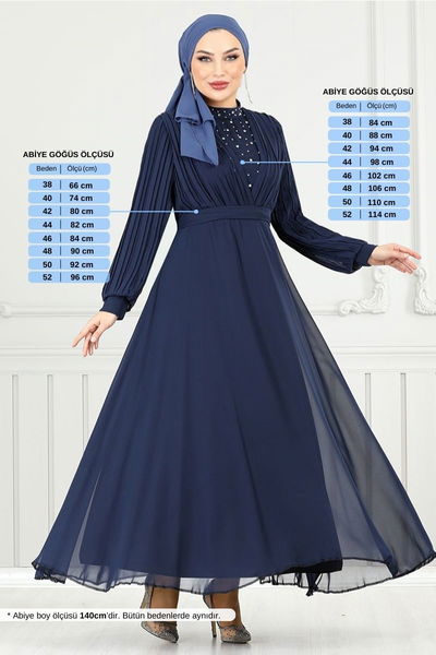 MRV A.L.G. - Drape Detay Taşlı Abiye 0404ALG1079-M Laci