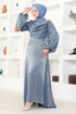 Drapeli Dress END5586 Indigo - Thumbnail