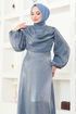 Drapeli Dress END5586 Indigo - Thumbnail