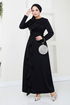 Drapeli Hijab Evening dress 12241PL940-M Black - Thumbnail