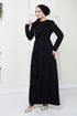 Drapeli Hijab Evening dress 12241PL940-M Black - Thumbnail