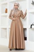 Drapeli Satin Evening dress YGS6559 Mink - Thumbnail