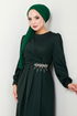 Drapeli The Stone Detail Dress 5025SL890 Emerald - Thumbnail