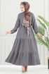الفستان رمادي غامق 024MR1078-MS - Thumbnail