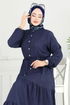 Dress 024MR1078-MS Dark Navy Blue - Thumbnail