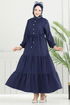 Dress 024MR1078-MS Dark Navy Blue - Thumbnail