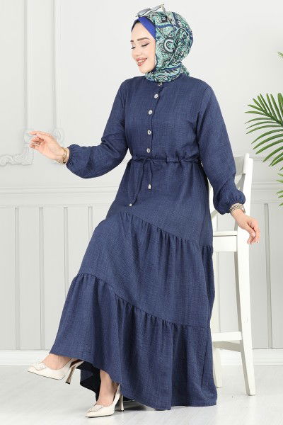 M.R. - Dress 024MR1078-MS Navy Blue