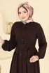 الفستان بني 1124ERK1158-MS - Thumbnail