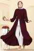 Dress 1124ERK1158-MS Burgundy - Thumbnail