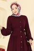 Dress 1124ERK1158-MS Burgundy - Thumbnail