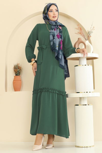 E.R.K. - Dress 1165ERK1158-MS Almond Green - 399384