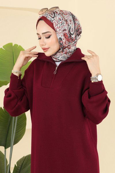 T.P.K. - Dress 1299TPK1167-MS Burgundy