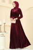 Dress 2047MEY846-MS Burgundy - Thumbnail