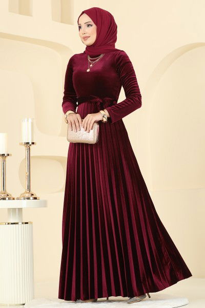 M.E.Y. - Dress 2047MEY846-MS Burgundy