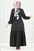 الفستان أسود 23011UKB929-M - Thumbnail