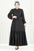 الفستان أسود 23011UKB929-M - Thumbnail